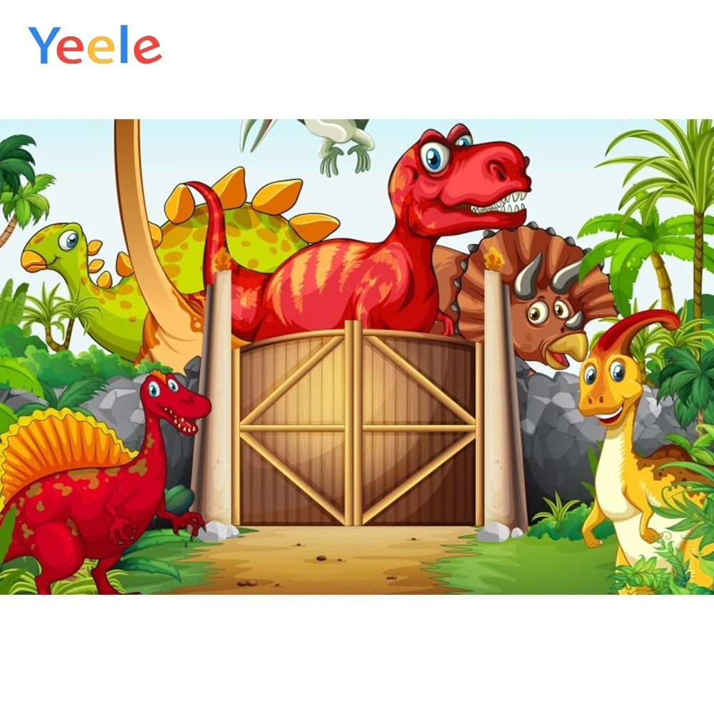 

Yeele Newborn Baby Birthday Backdrop Dinosaur Forest Jungle Kids Baby Shower Photography Background Vinyl For Photo Studio