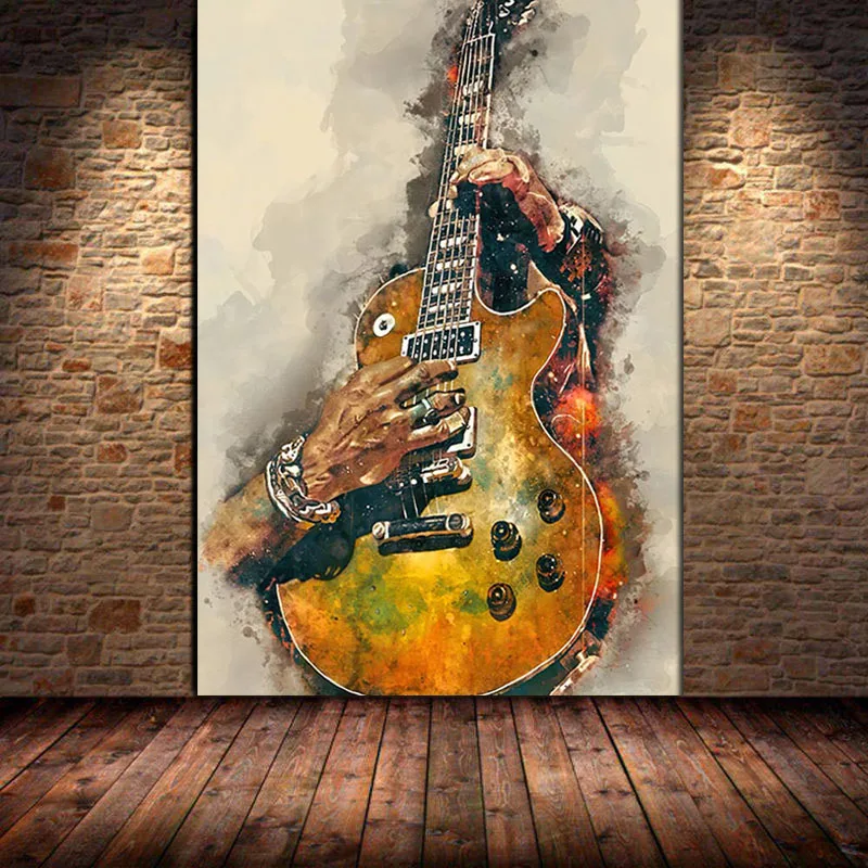 Электрическая гитара настенное Искусство Холст Картина печатный плакат Nordic