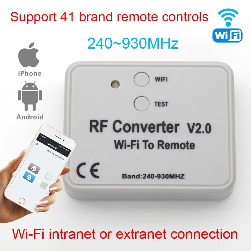 Wifi на дистанционный радиочастотный преобразователь Переключатель управления гаражной дверью устройство для открывания гаражной двери приложение для дистанционного управления wifi Пульт дистанционного управления гаражной дверью 433
