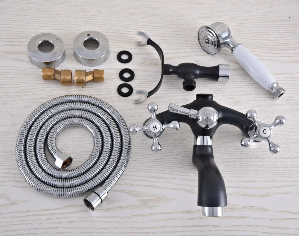 Черный серебристый цвет смеситель для ванной комнаты телефон Стиль Смесители с