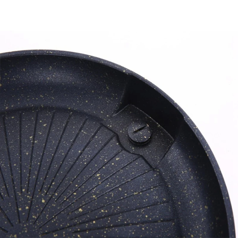 Круглая сковорода с каменным покрытием для барбекю гриль тарелка бездымного