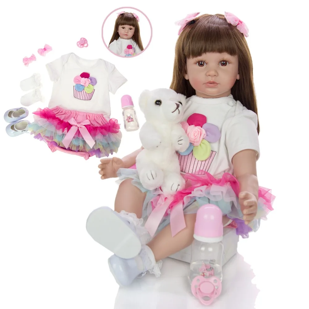 

bebes reborn doll 60cm soft silicone reborn toddler baby dolls vinyl silicone boneca menina Christmas surprice gifts lol doll