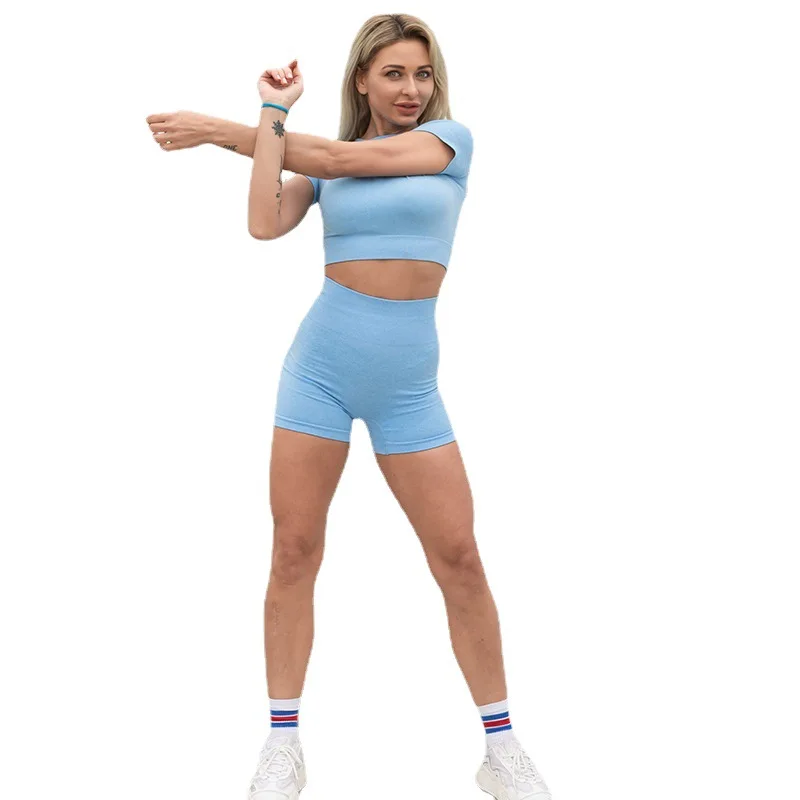 

2/3/4PCS Seamless Yoga Set Sports Fitness High Waist Hip-Lifting Tight Tracksuit Suit Workout Clothes Gym Leggings Set for Women