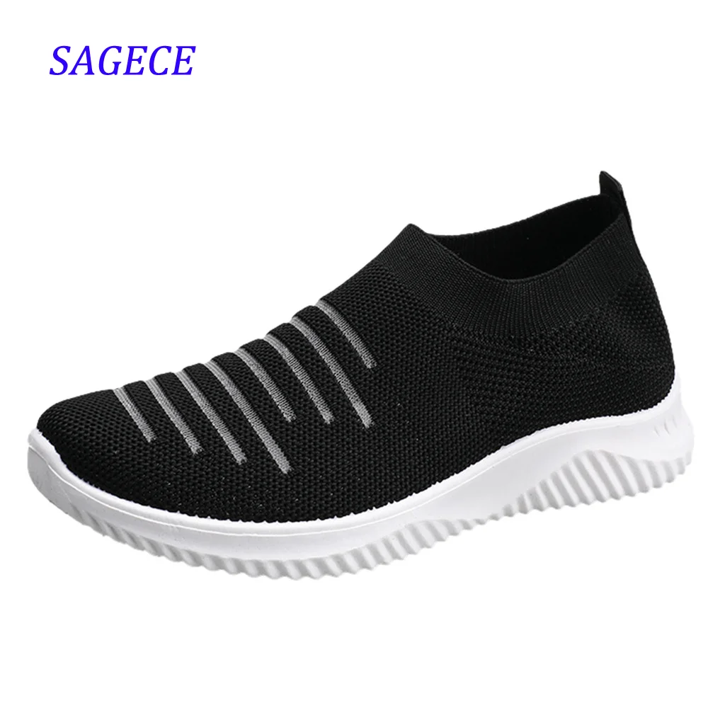 

SAGACE Sneakers Women Mesh Solid Non-Slip Sock Shoes Sneakers Casual Shoes Student Running Shoes Zapatillas Deportivas Mujer M09