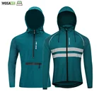 Велосипедная куртка WOSAWE с капюшоном для горных велосипедов, водонепроницаемое спортивное пальто с высокой видимостью, дышащая велосипедная куртка с длинным рукавом, трикотажные изделия
