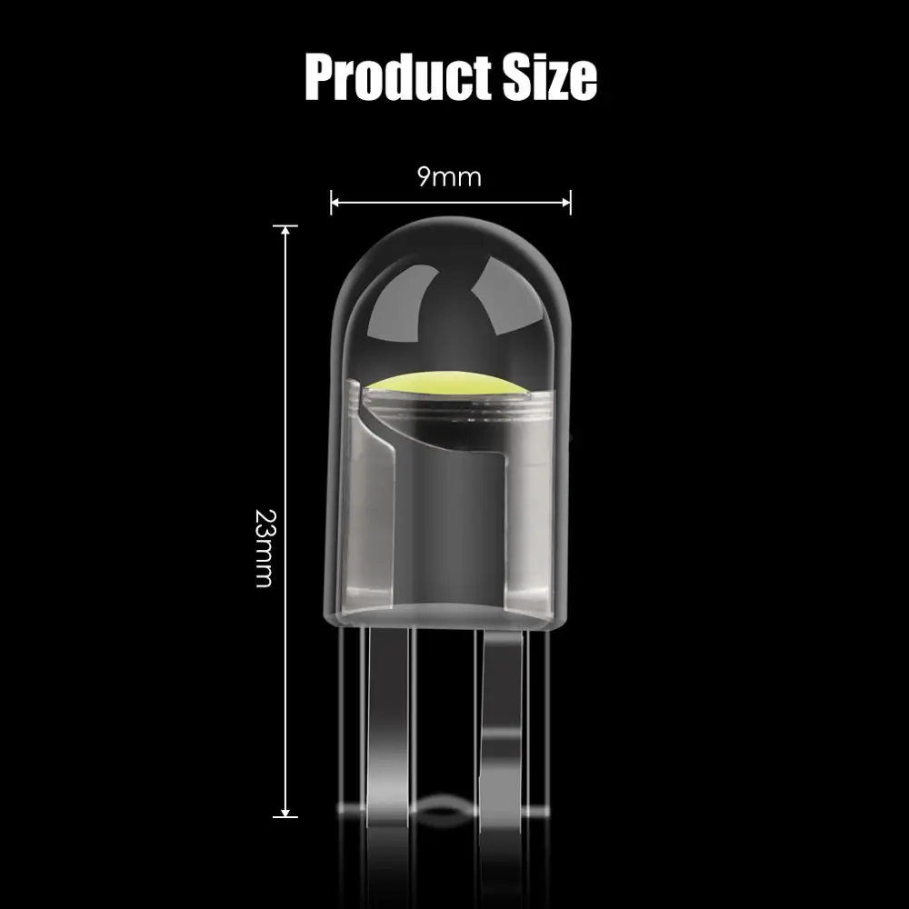 

10pcs W5W T10 LED 194 168 COB Car Clearance Parking Lights Interior Car Lighting Bulb Turn Side License Plate Light Auto DC 12V