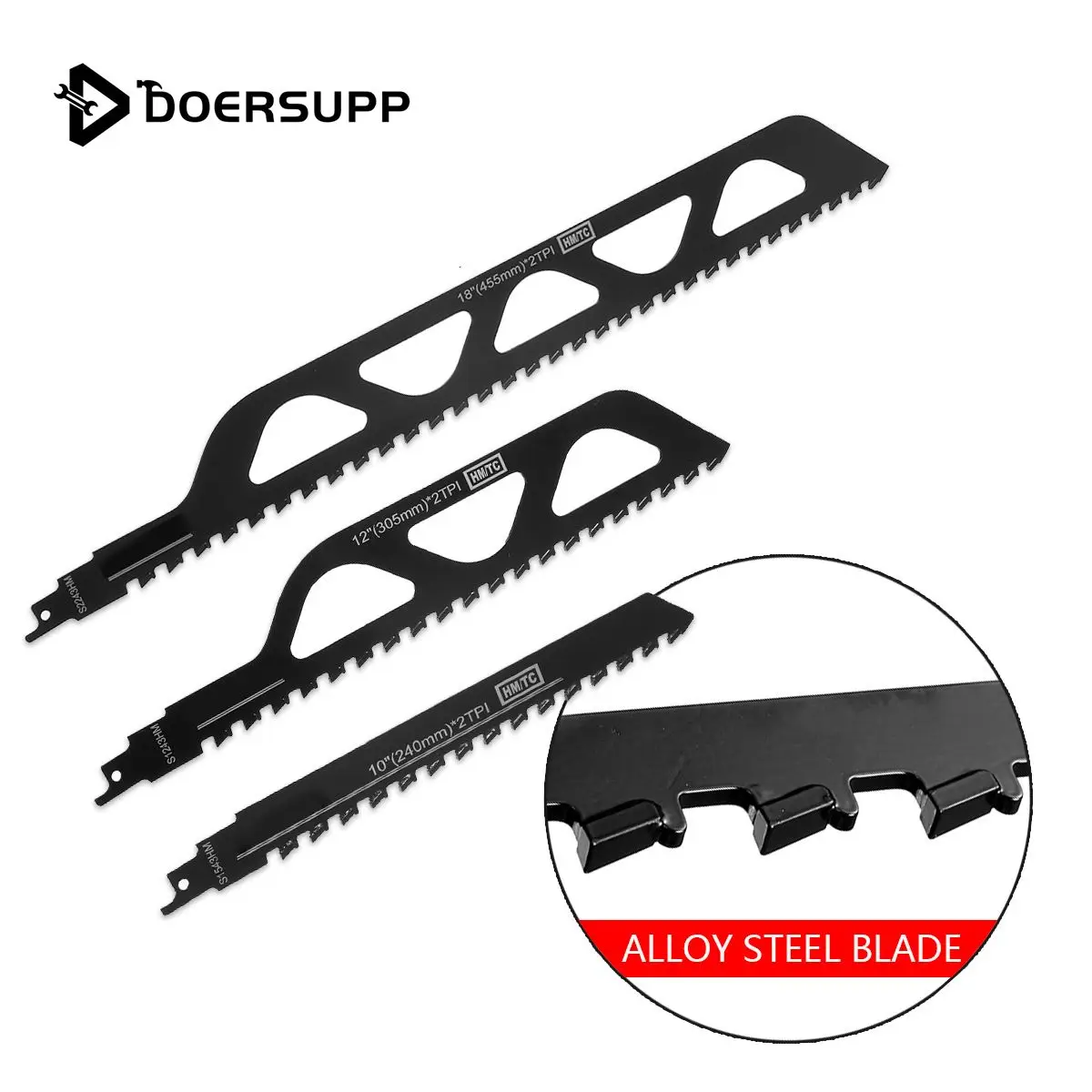 

240/305/455mm Reciprocating Saw Blades Hard Alloy Saber Saw For Wood Brick Stone Metal Cutting Aerated Cement Bricks Concrete