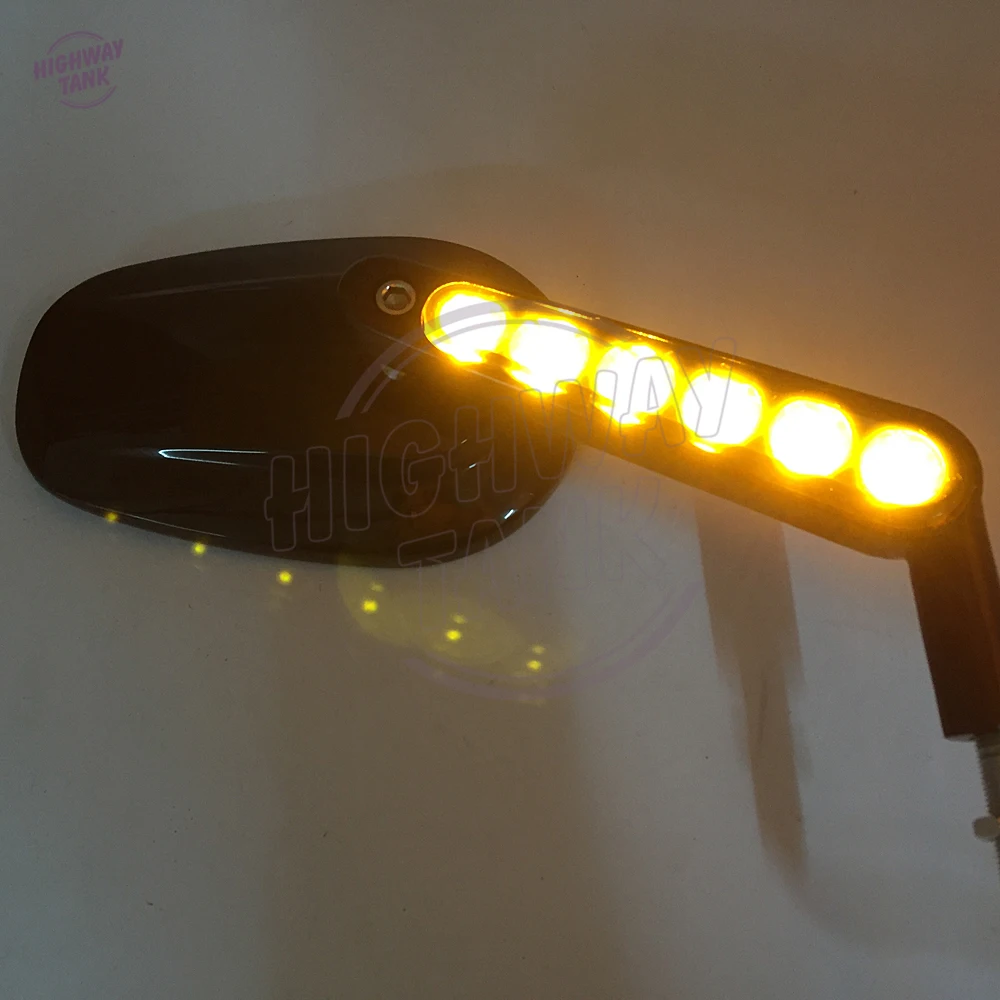 

1 Pair Motorcycle Mirror LED Turn Signal Light Moto Rear side View mirrors case for Harley V-ROD V ROD VRSCF
