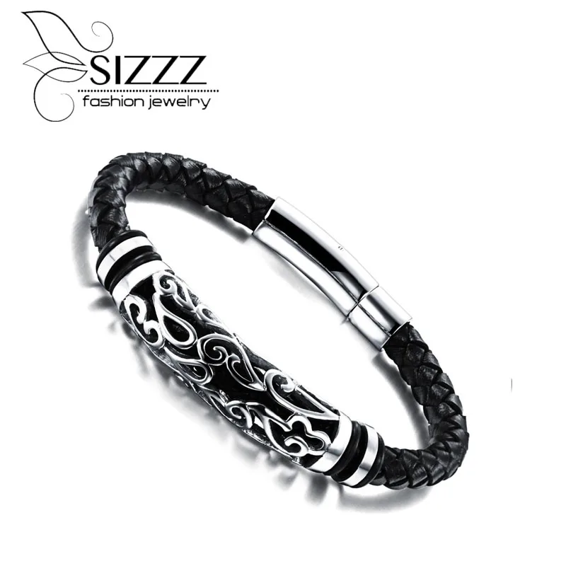 Новинка 2017 мужской браслет с длиной 2019/20/22 см изысканный выдержанный черный