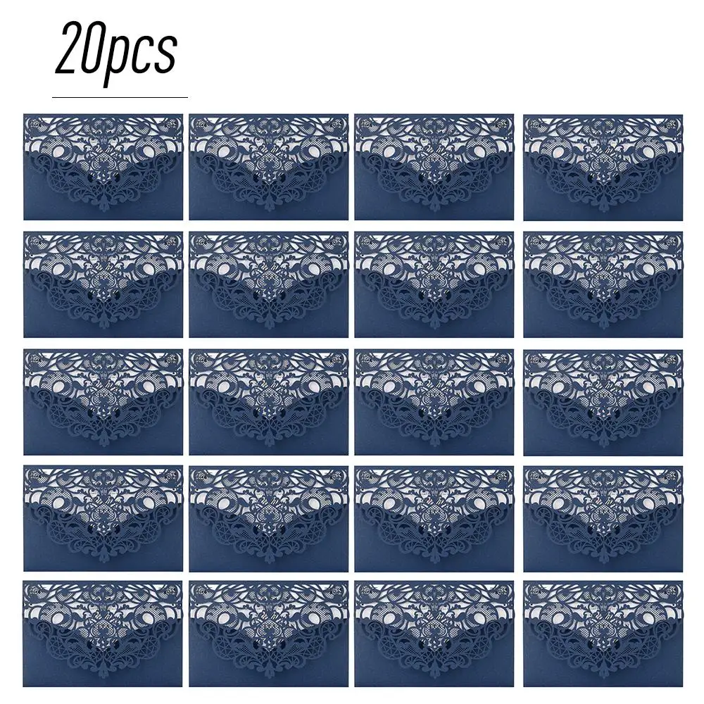 10/20 штук жемчужно Бумага лазерная резка свадебные приглашения карты с рисунком в