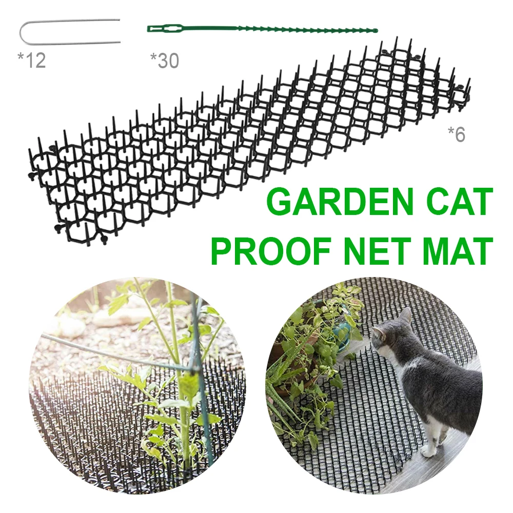 

6/10 Pcs Garden Prickle Strip Dig Stop Cat Repellent Deterrent Mat Anti-cat Prickle Strips Keep Cat Away Digging Climbing Spike