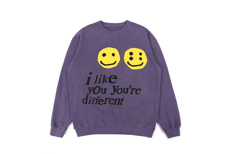 

2020 High Quailty I Like You're Different Letter Print Sweatshirt Men Women Couples 100% Cotton Pullover High Street Crewneck