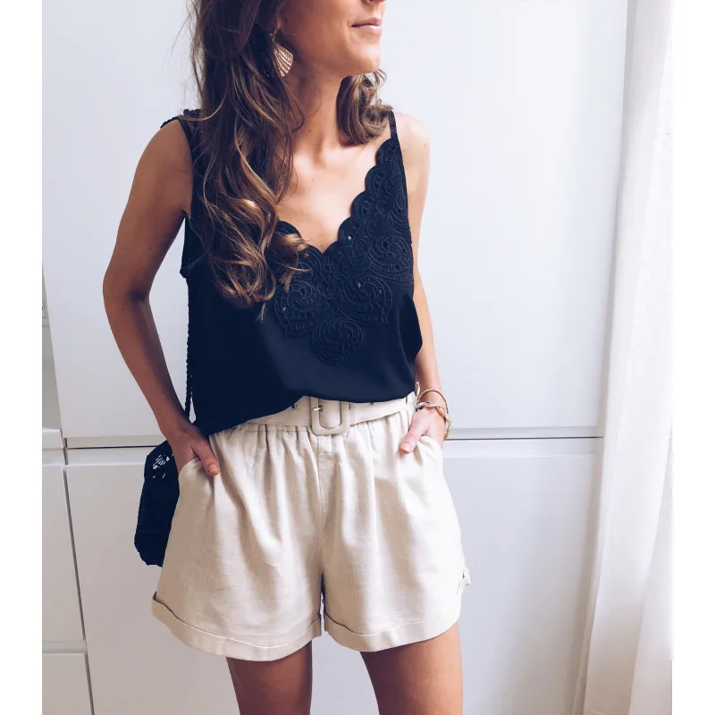 Женская футболка с глубоким вырезом летняя 2019 | одежда