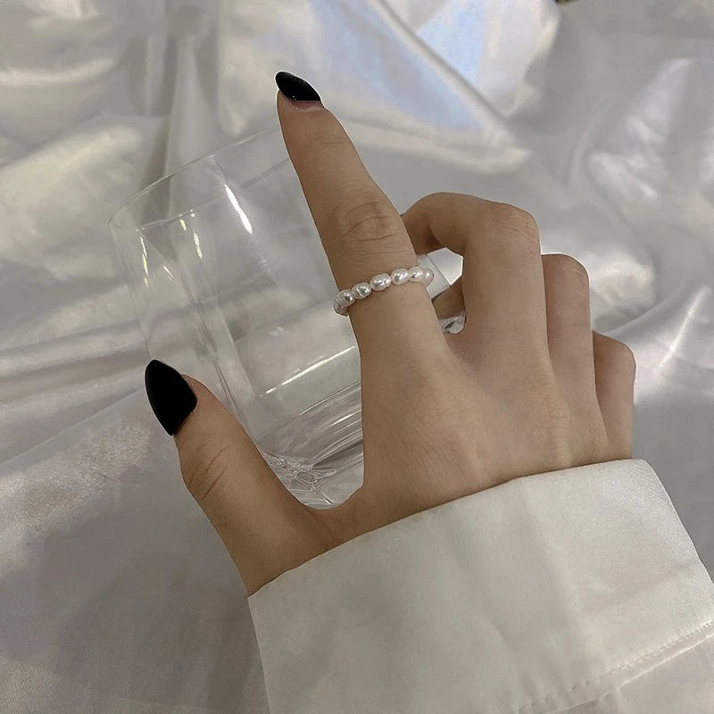 Кольцо женское на указательный палец с барочным жемчугом элегантное колечко для