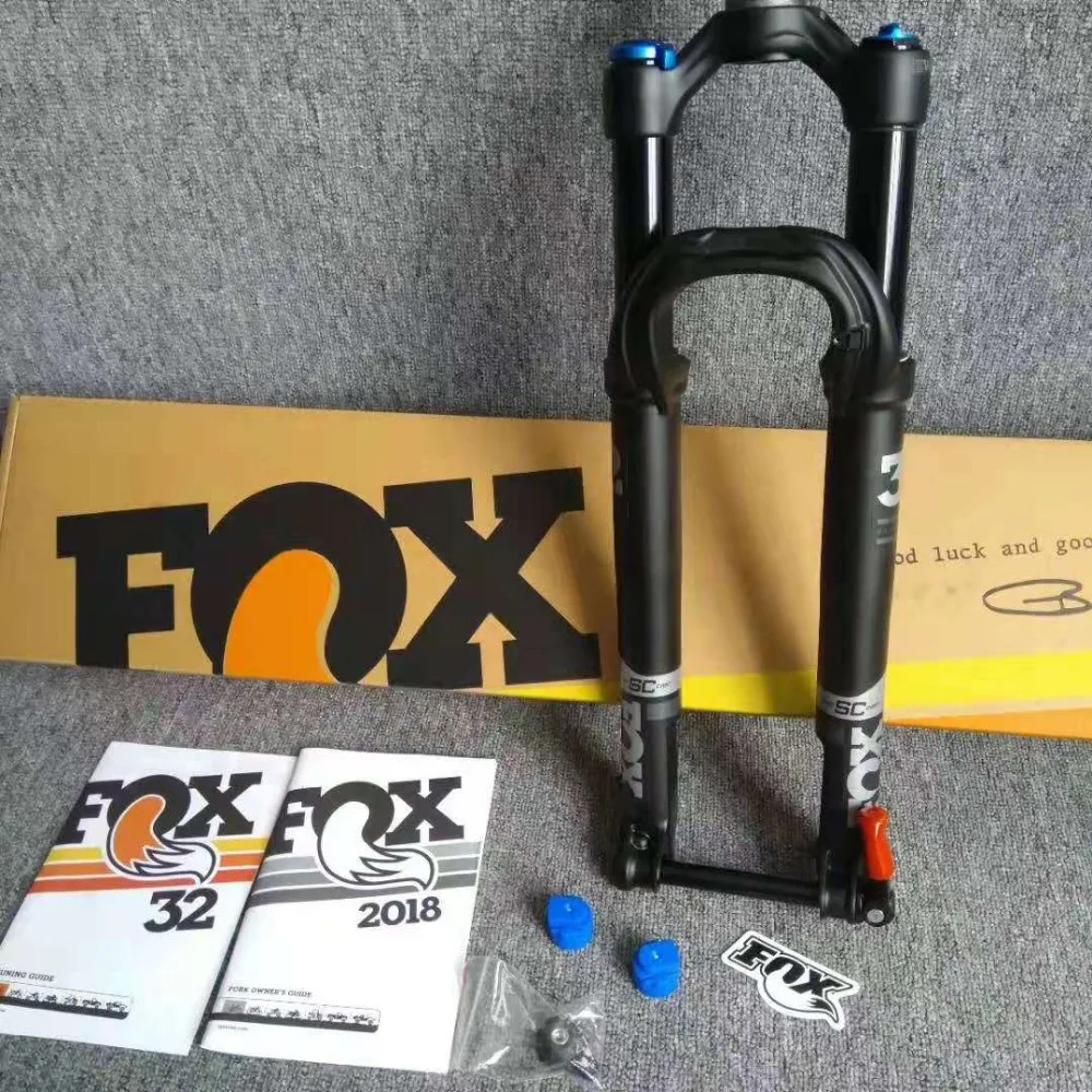 27," 29 вилка Fox Performance Series 32 FIT 4 SC литая 100 мм вилка для горного велосипеда 15 мм* 100 мм через ось черная - Цвет: Black 32 27.5 SC