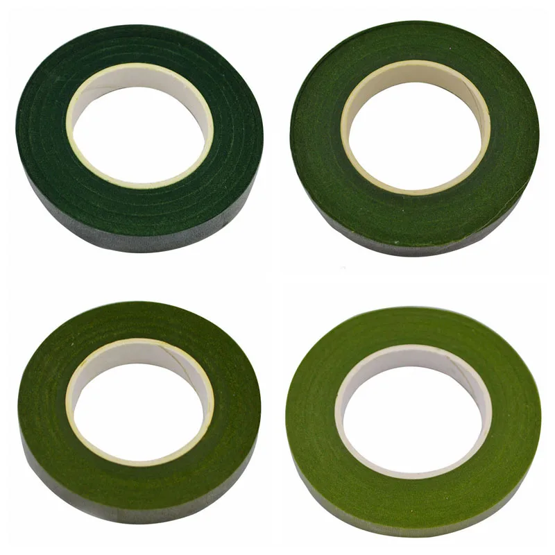 

30 Yards 12mm Flower Dry Tape Corsage Buttonhole Artificial Flower Stamen Wrapped Flower Shop Green Tape Nylon Flower Decoration