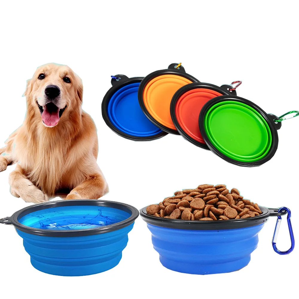 

1000ML Pet Bowl Folding Silicone Travel Dog Bowls Walking Portable Water Bowl For all Dogs Cat Bowls Pet Eating Dishes