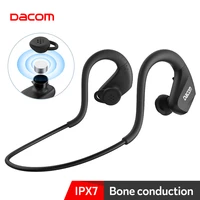dacom e60 ipx7 waterproof bone conduction headphones stereo bass wireless earphone enc noise cancellation with mic for sport
