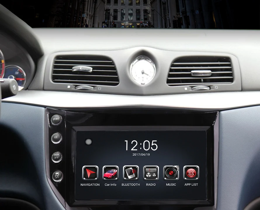 Android 8,1 9 дюймов PX6 автомобильный мультимедийный плеер для Maserati 4+ 64G Tesla стиль авто стерео видео gps навигация плеер 2007