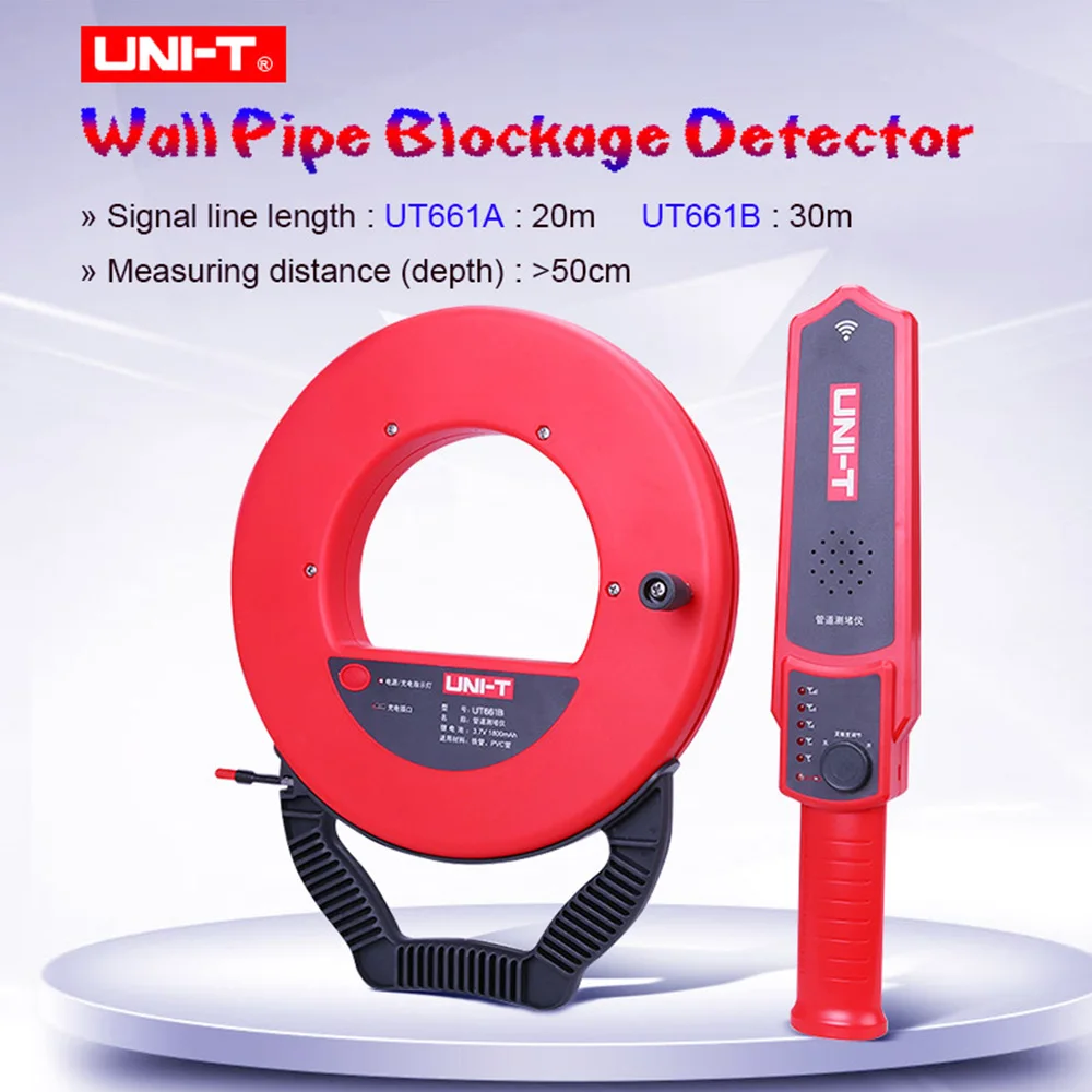UNI-T UT661A 20 м стеновые трубы детектор засорения стены сканер трубопровода