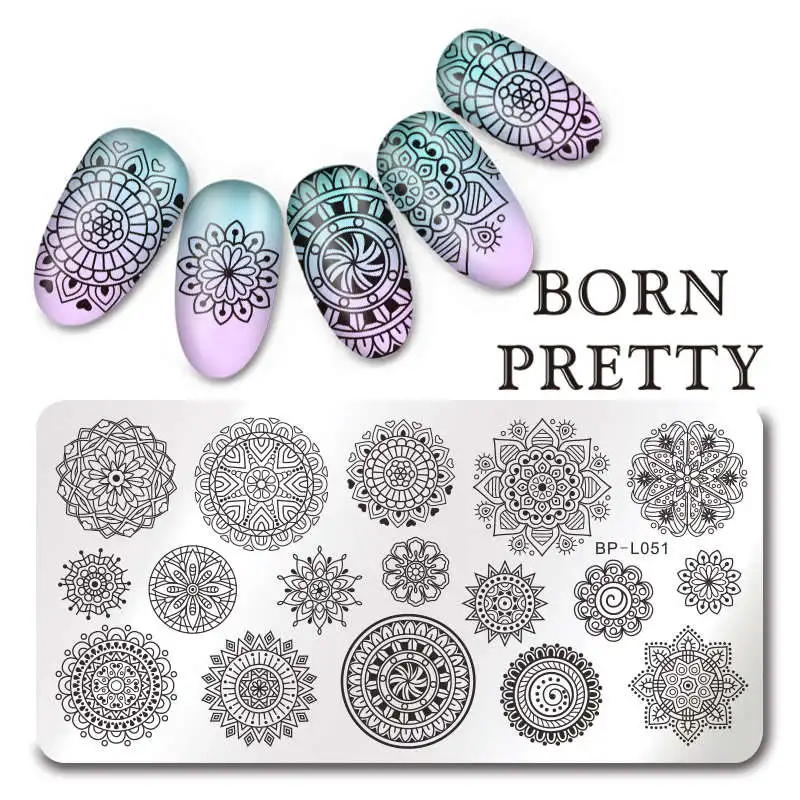 BP-L051 BORN PRETTY прямоугольные пластины для штамповки ногтей мраморная текстура чернил из нержавеющей стали Шаблон для дизайна ногтей текстура изображения инструменты для самостоятельного изготовления пластин - Цвет: BP-L051