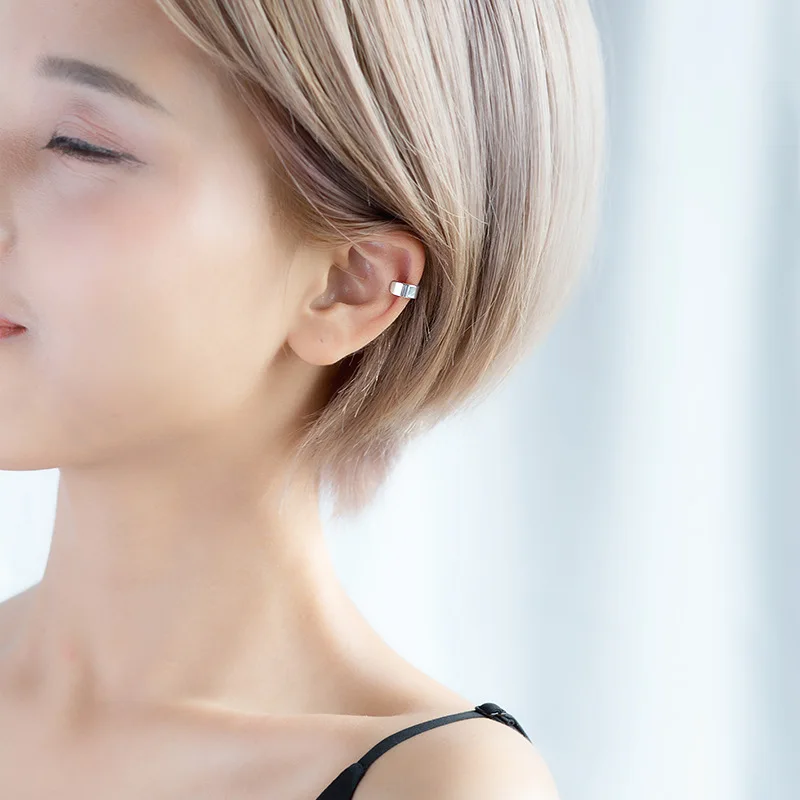 Серьги клипсы женские из серебра 100% пробы с гладкой поверхностью без