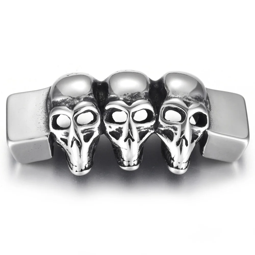 Skull 3 Нержавеющая сталь Викинг панк соединитель крест стрелка отверстие 12*6 мм для DIY талисманы браслет фурнитура для изготовления ювелирных изделий запчасти поставки - Цвет: Skull 3