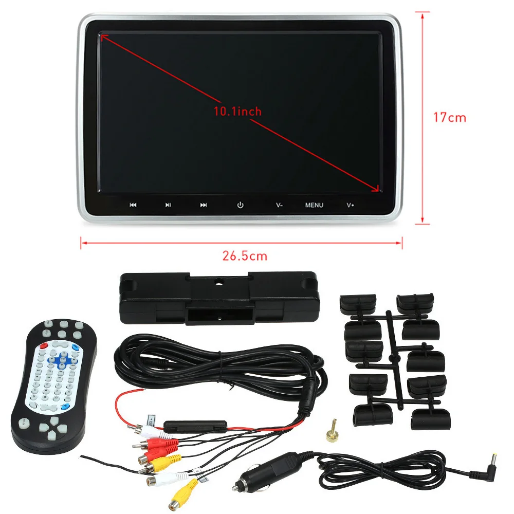Автомобильный подголовник монитор dvd-плеер 1024x600 цифровой экран USB/HDMI/IR/FM
