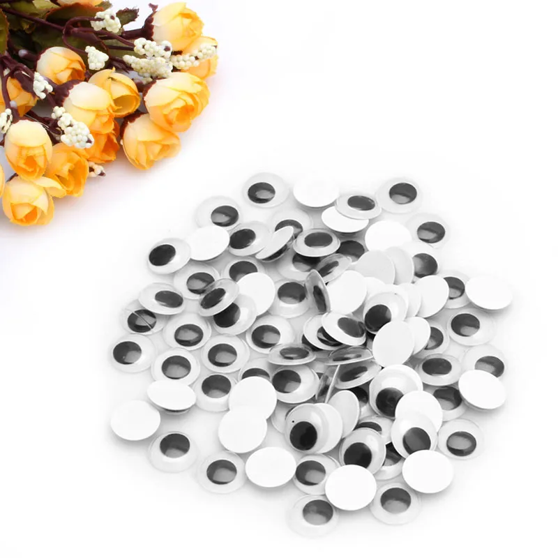 

100PCS Wiggly Wobbly Googly Eyes Self-adhesive Scrapbooking Crafts L4MC