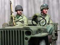 135 scale die cast resin wwii soldier and driver two person resin model without car unpainted