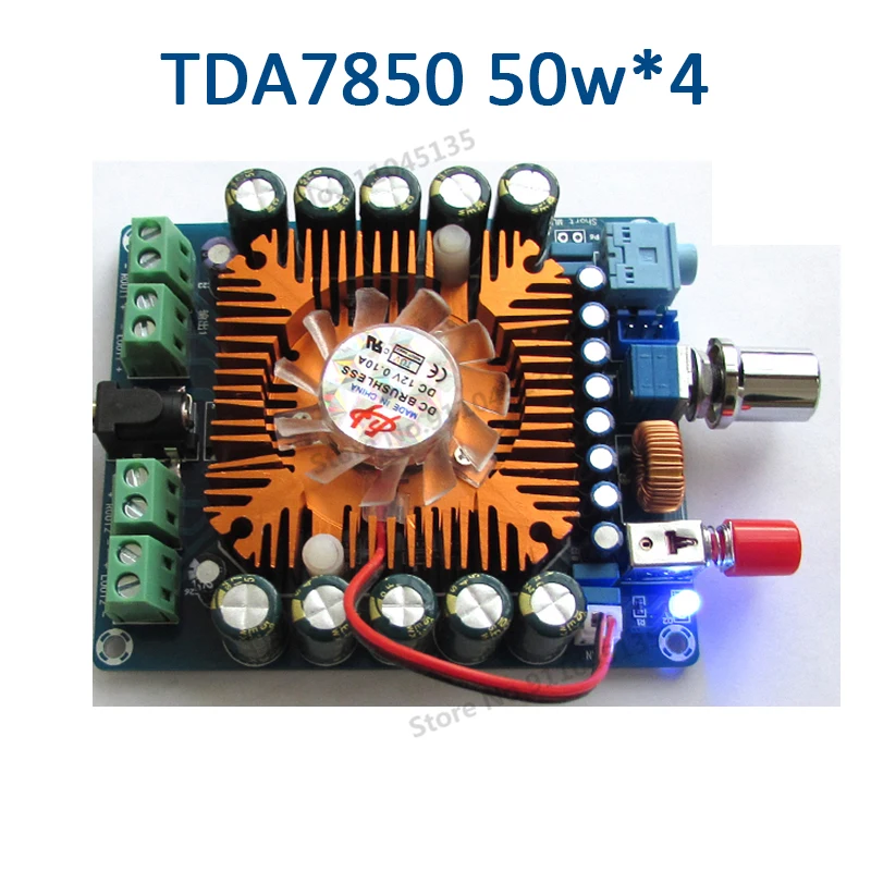 

XH-M521 DC 12в-16в TDA7850 4-канальный 4-полосный 50 Вт x4 HIFI Автомобильный цифровой усилитель, плата, стерео аудио усилитель мощности, плата