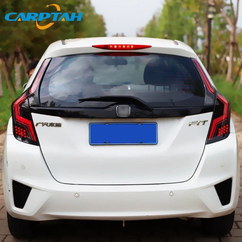 Автомобильный Стайлинг задний фонарь задние фонари для Honda JAZZ GK5 Fit- задний фонарь DRL+ Динамический сигнал поворота+ обратный+ тормозной светодиодный