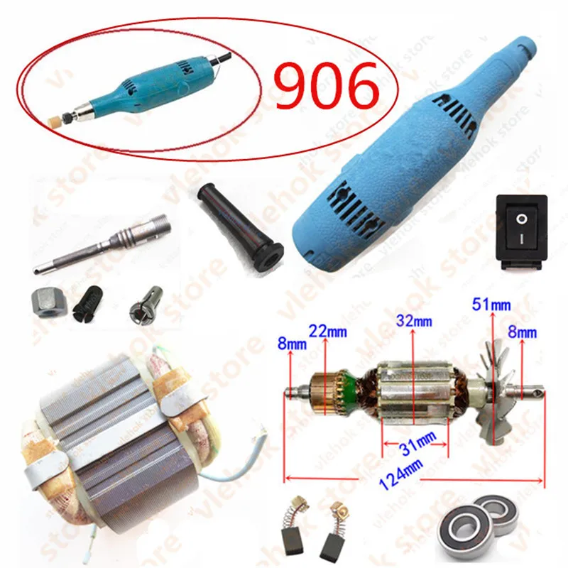 

Сменные детали для электрической шлифовальной машины MAKITA 906, аксессуары для шлифовального станка, запчасти для ремонта, цанговый переключа...