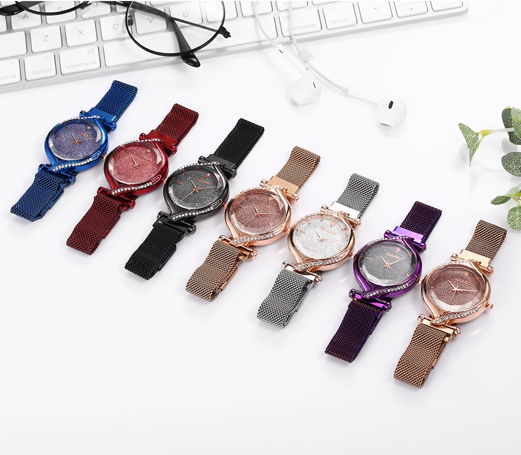 Часы женские кварцевые с овальным циферблатом на магнитной застежке | Наручные