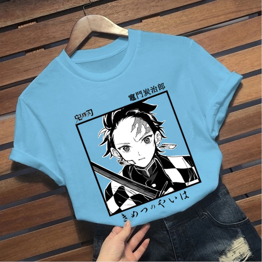 

New Japanese Anime Demon Slayer Unisex T Shirt Short Sleeve Harajuku Kamado Tanjirou Women Tees Clothes