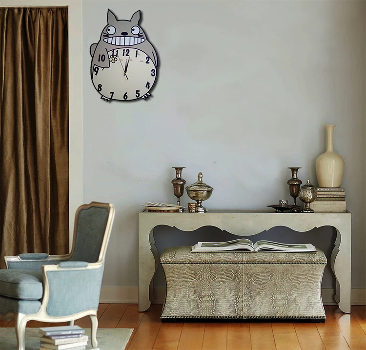 16 &quotАниме Тоторо Мой сосед улыбка кошка настенные часы ручной цветок домашний