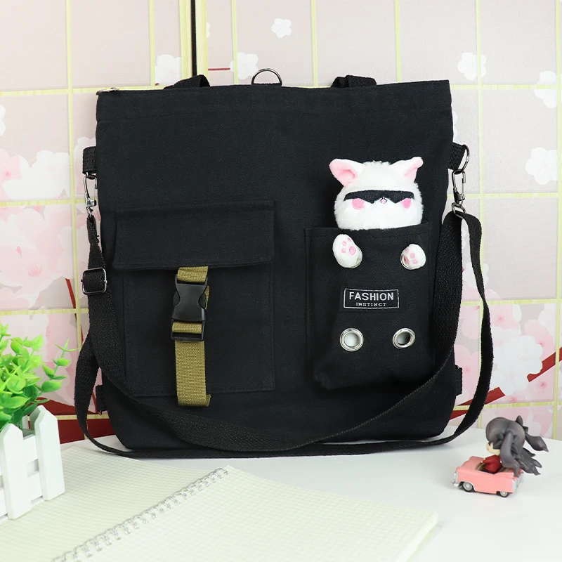 

Jujutsu Kaisen Gojo Satoru Shoulder Bag Cute Plush Cat Laptop School Bag Waterproof Teenager Boy Girl Fashion Cosplay Xmas Gift