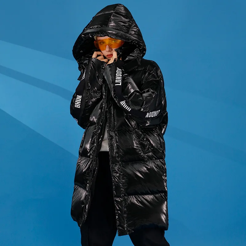 

Fashion New Trendy Ladies Winter Clothes Women Long Shiny Bubble Puffer Long Sleeve Down Jacket