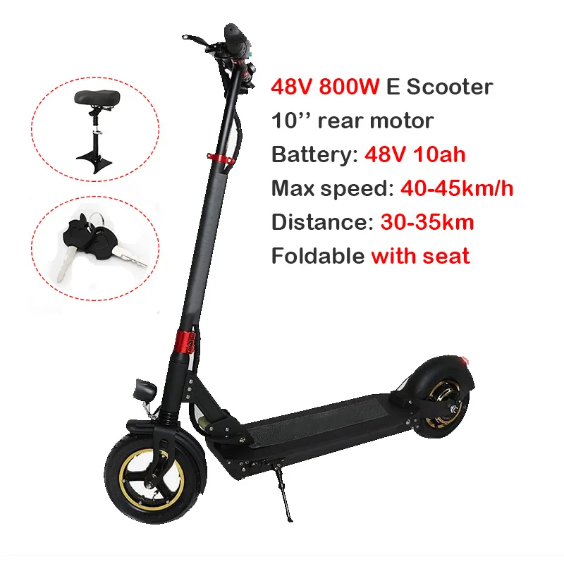 48V800W10AH seat 48V1000W E скутер максимальная скорость до 48KMH Longboard 10 ''складной взрослый с сиденьем Ховерборд скейтборд Patinete Электрический скутер - Цвет: 48V800W10AH seat