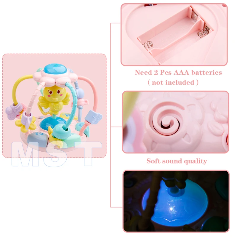 Ранний развивающий музыкальный грызунок детские игрушки с колокольчиком