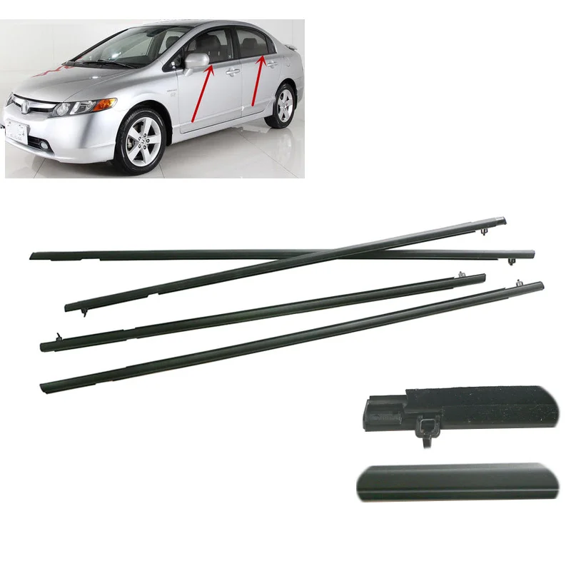 4 шт., уплотнительная лента для окон, уплотнительная лента для Honda Civic 2006 2007 2008 2009 2010 2011, авто аксессуары