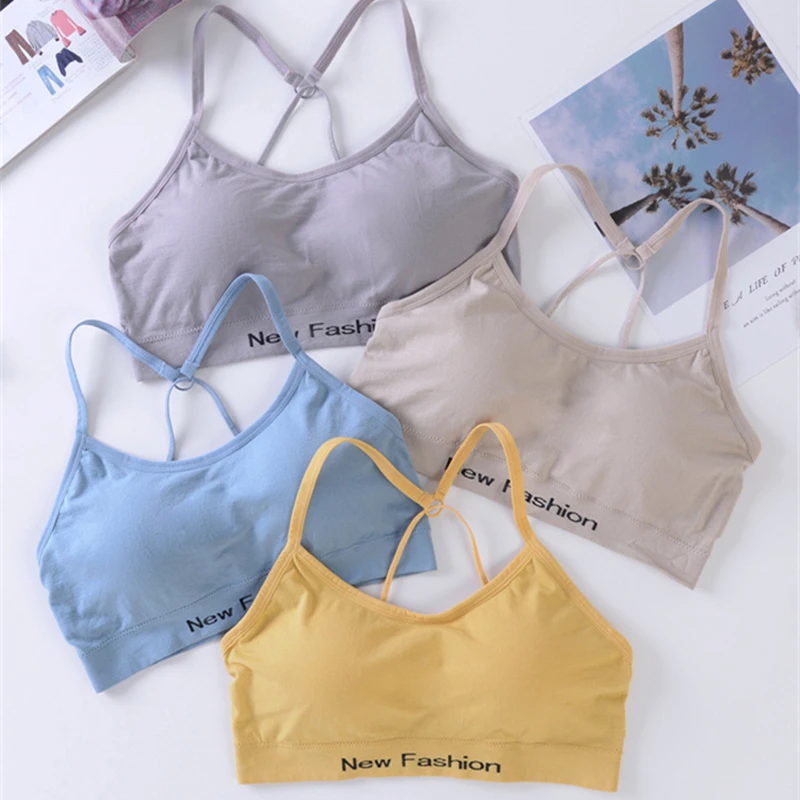 Женский бюстгальтер пуш ап для йоги спортивный фитнеса с чашками надписью черно