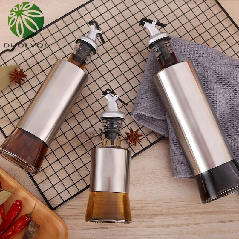 Кухня Стекло бутылка для масла Нержавеющая сталь масло косметика парфюмерия