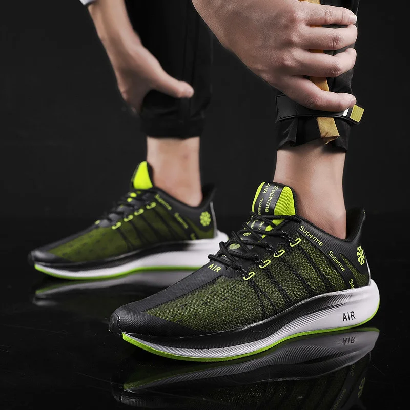 Мужская обувь для бега коллекция 2019 года Цвет черный зеленый красный спортивная