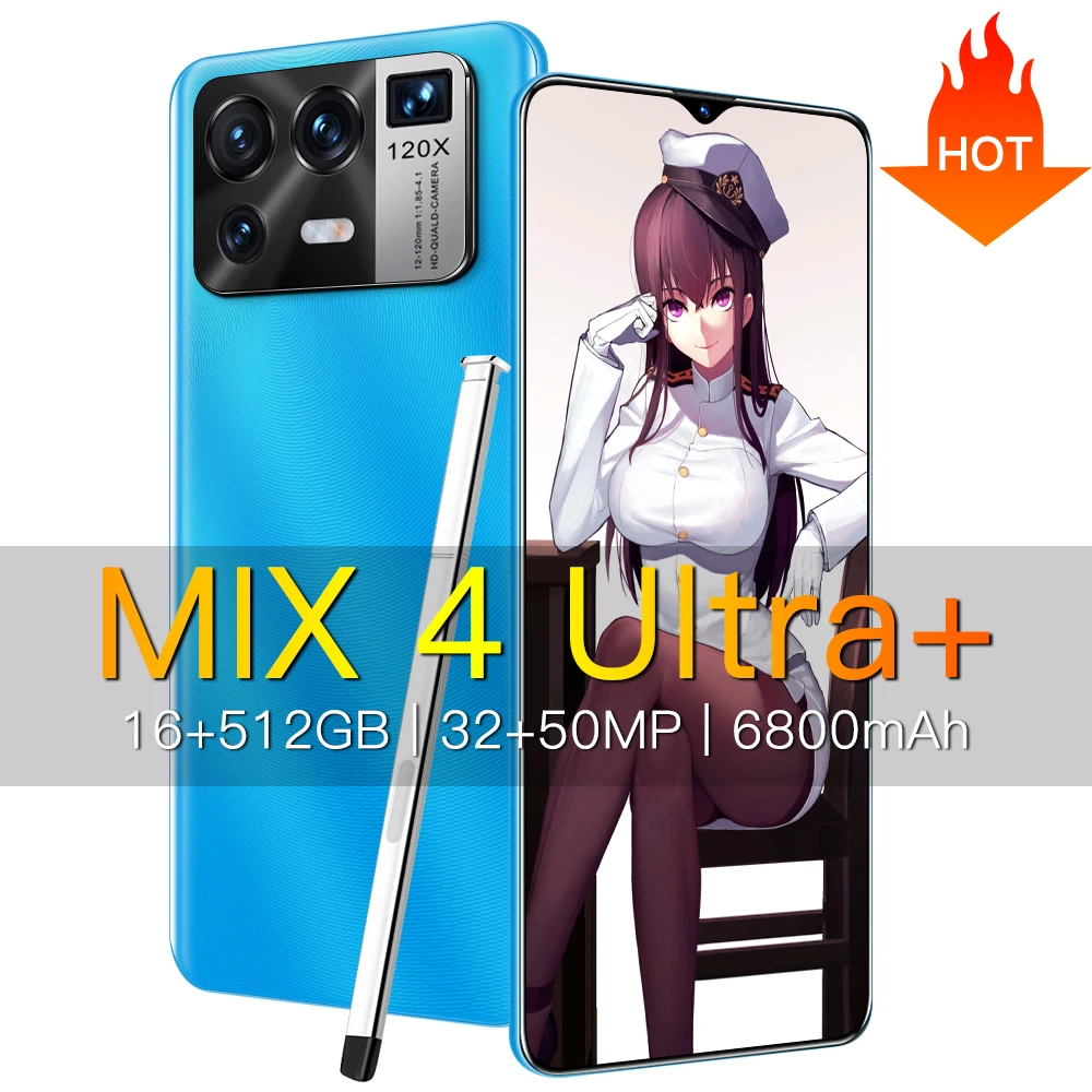 

XIOAMI MIX 4 Ultra 6.7 Inch Smartphones Full Screen 16+512GB Global Version Android Phone 6800mAh 32+50MP Camera 5G Mobile Phone