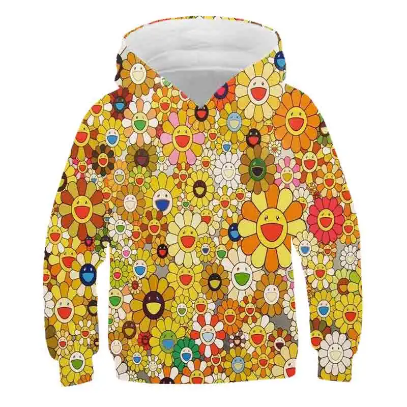 

Kids 3D Printed Hoodie Sun Flower Sweatshirt Long Sleeve Children Clothes for Boys Girls Cool Fun Tops for 4-14 Years Child