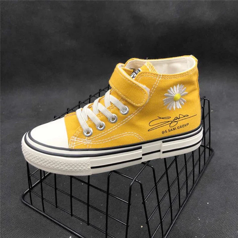 

New Children's Buckle Canvas Shoes 2020 Student Little Daisy Boys Girls Fashion Korean Versatile Board Fitness Autumn Running