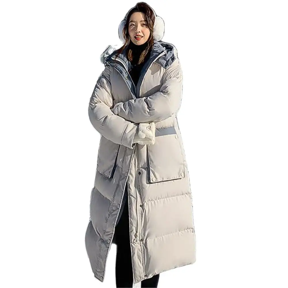 Толстая пуховая парка Женская хлопковая куртка с капюшоном зимние теплые пальто