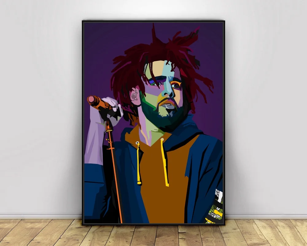 J Cole постер в стиле поп арт хип хоп певец музыкальный печать настенное Искусство