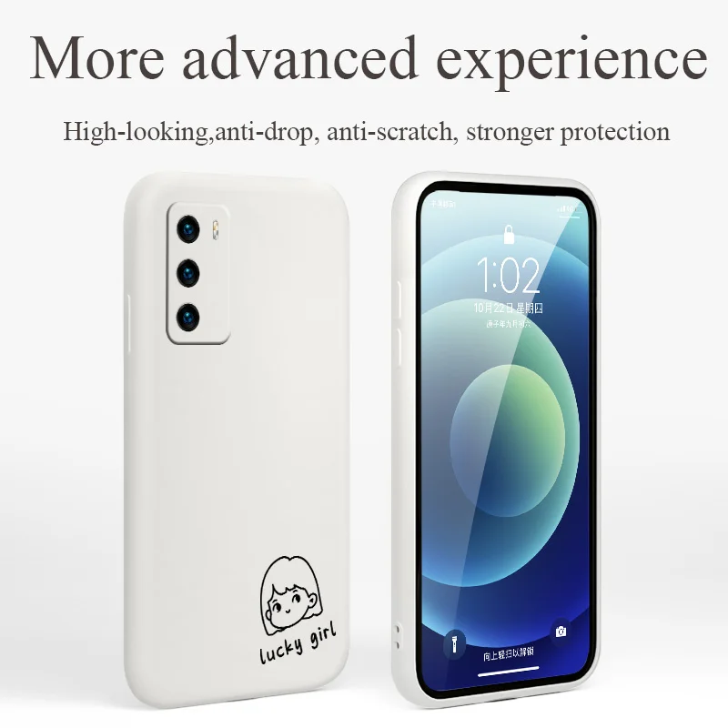 

Simple Lucky Male Avatar Phone Case For Huawei P40 P40Lite P30 P20 Mate 40 40Pro 30 20 Pro Lite P Smart 2021 Y7a Silicone Cover